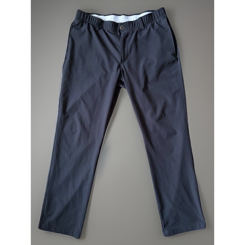 Under Armour UA Golf Pants Trousers Black Logo Performance Stretch 38x32 JBHS